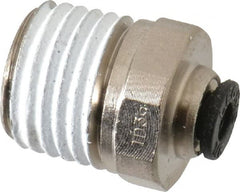 Legris - 1/8" Outside Diam, 1/4 NPT, Nickel Plated Brass Push-to-Connect Tube Male Connector - 290 Max psi - Exact Tooling