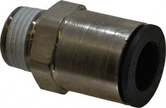 Legris - 1/2" Outside Diam, 3/8 NPT, Nickel Plated Brass Push-to-Connect Tube Male Connector - 290 Max psi - Exact Tooling