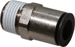 Legris - 1/2" Outside Diam, 1/2 NPT, Nickel Plated Brass Push-to-Connect Tube Male Connector - 290 Max psi - Exact Tooling