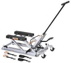 OTC - 1,500 Lb Motorcycle Lift - 4 Locking Positions, 3-1/2 to 16-3/4" High, 17-1/4" Skid Length x 3-1/8 Skid Width - Exact Tooling