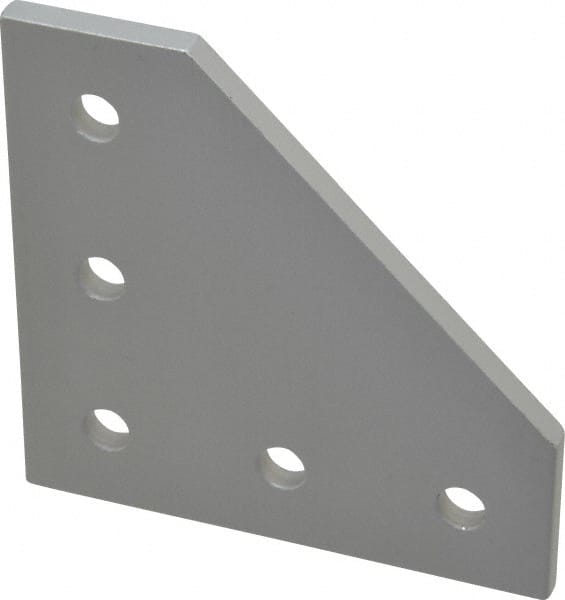 80/20 Inc. - 3" Wide, 3" High, Open Shelving 5 Hole 90° Angled Plate - Aluminum, Use with Series 10 & Bolt Kit 3321 - Exact Tooling