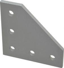 80/20 Inc. - 3" Wide, 3" High, Open Shelving 5 Hole 90° Angled Plate - Aluminum, Use with Series 10 & Bolt Kit 3321 - Exact Tooling