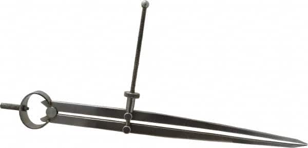 Value Collection - 10 Inch Leg, Spring Joint, Steel, Polished, Divider - 10 Inch Max Measurement, 250mm Max Measurement, Flat Leg with Quick Nut Adjustment - Exact Tooling