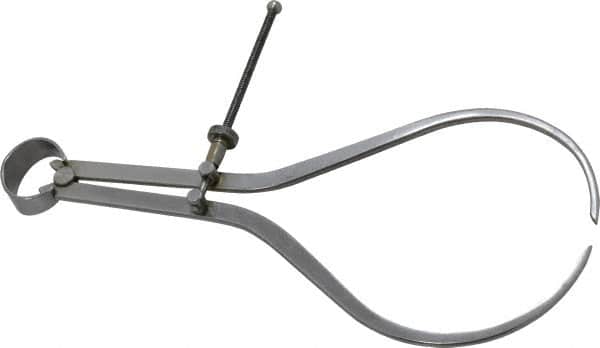 Value Collection - 10 Inch Leg, Spring Joint, Steel, Polished, Outside Caliper - 10 Inch Max Measurement, 250mm Max Measurement, Flat Leg with Quick Nut Adjustment - Exact Tooling