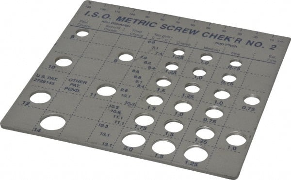Made in USA - M8 to M14mm Stainless Steel Metric Thread Screw Checker - Exact Tooling