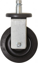 Eagle MHC - 5" Diam x 1-1/4" Wide x 8-1/4" OAH Stem Mount Rigid Caster - Rubber, 300 Lb Capacity, Plain Bearing, 1" Round Stem - Exact Tooling