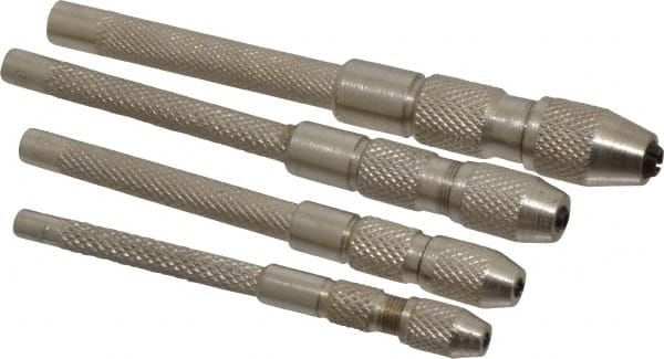 General - 4 Piece 0.187" Pin Vise Set - Comes in Vinyl Pouch - Exact Tooling