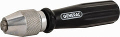 General - 6-7/8" Long, 1/4" Capacity, Pin Vise - 1" Body Diam 0.04" Min Capacity - Exact Tooling