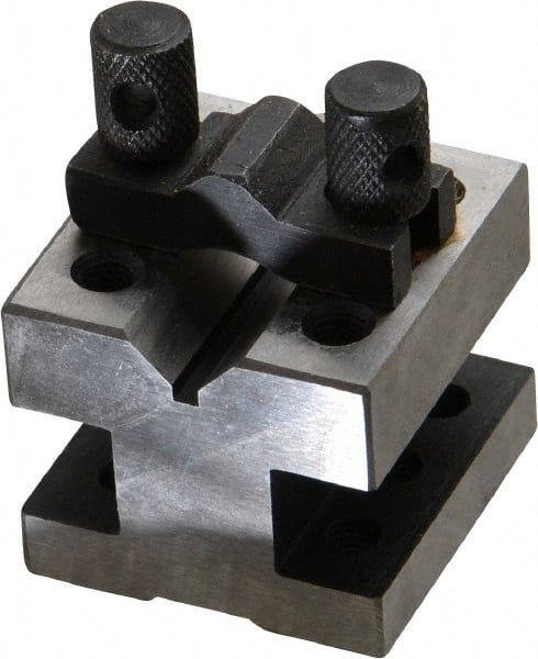 Value Collection - 19/32" Max Capacity, 90° Angle, Hardened Steel V-Block - 1-3/8" Long x 1-3/8" Wide x 1-3/16" High, Sold as Individual - Exact Tooling
