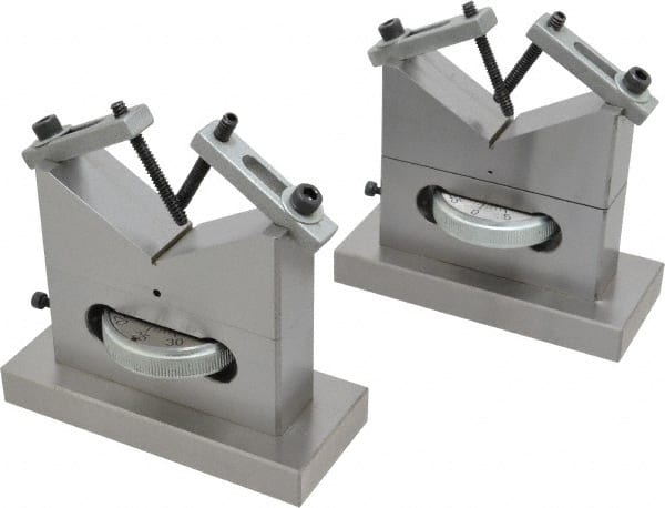 SPI - 3/16 to 5" Capacity, 120° Angle, Steel V-Block - 4" Long x 1-3/4" Wide x 3-9/16" High, Sold as 2 Block Set - Exact Tooling