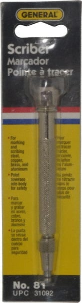 General - 5-3/4" OAL Pocket Scriber - Steel - Exact Tooling