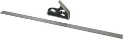 TESA Brown & Sharpe - 2 Piece, 24" Combination Square Set - 1/16, 1/32, 1/64 & 1/8" (4R) Graduation, Hardened Steel Blade, Hardened Steel Square Head - Exact Tooling