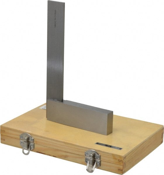 Value Collection - 7-7/8" Blade Length, 5" Base Length Steel Square - 0.0004" Accuracy, Beveled Edge - Exact Tooling
