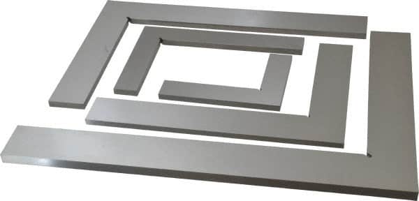 Value Collection - 5 Piece, 2, 3, 4, 5-1/8, 6-3/8 Inch Base Length, 3-1/8, 5, 6-3/4, 8-1/2, 10-1/2 Inch Blade Length, Square Set - Accuracy Up to 0.0008 Inches, Steel - Exact Tooling