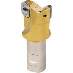 Iscar - 1-1/4" Cut Diam, 0.807" Max Depth of Cut, 1-1/4" Shank Diam, 6" OAL, Indexable Square Shoulder End Mill - HM 90 APCR 2206... Inserts, Weldon Shank, 90° Lead Angle, Series Helialu - Exact Tooling