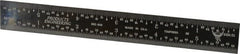 PEC Tools - 6" Long, 1/100, 1/64, 1/32, 1/10" Graduation, Rigid Steel Rule - 5R Graduation Style, 3/4" Wide, Black, Black Chrome Finish - Exact Tooling