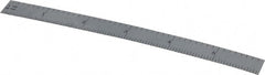 TESA Brown & Sharpe - 6" Long, 1/64, 1/32, 1/16, 1/8" Graduation, Flexible Steel Rule - 4R Graduation Style, 1/2" Wide, Silver, Satin Chrome Finish - Exact Tooling