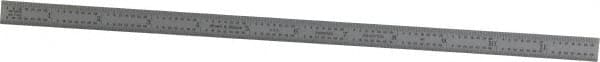 TESA Brown & Sharpe - 12" Long, 1/64, 1/32, 1/16, 1/8" Graduation, Flexible Steel Rule - 4R Graduation Style, 1/2" Wide, Silver, Satin Chrome Finish - Exact Tooling