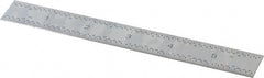 TESA Brown & Sharpe - 6" Long, 1/100, 1/64, 1/32, 1/10" Graduation, Rigid Stainless Steel Rule - 5R Graduation Style, 3/4" Wide, Silver, Satin Chrome Finish - Exact Tooling