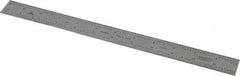 PEC Tools - 12" Long, 1/64, 1/32, 1/16, 1/8" Graduation, Rigid Steel Rule - 4R Graduation Style, 1" Wide, Silver, Satin Chrome Finish - Exact Tooling