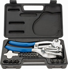 Value Collection - 3/32, 1/8, 5/32, 3/16, 7/32, 1/4, 9/32" Portable Hand Punch with Round Punch & Die Set - 1-3/4" Deep, Includes 3/32, 1/8, 5/32, 3/16, 7/32, 1/4, 9/32 & Hand Punch - Exact Tooling