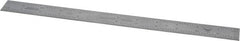 PEC Tools - 12" Long, 1/100, 1/64, 1/32, 1/10" Graduation, Rigid Steel Rule - 5R Graduation Style, 1" Wide, Silver, Satin Chrome Finish - Exact Tooling