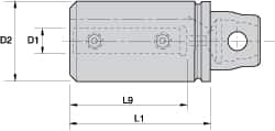 Kennametal - 10.01mm Bore Diam, 40mm Body Diam x 55mm Body Length, Boring Bar Holder & Adapter - 4mm Screw Thread Lock, 48mm Bore Depth, Internal & External Coolant - Exact Tooling