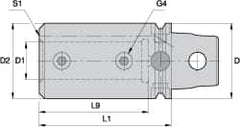 Kennametal - 3/4" Bore Diam, 1.58" Body Diam x 2.756" Body Length, Boring Bar Holder & Adapter - 2.28" Bore Depth, Internal & External Coolant - Exact Tooling