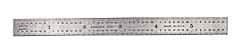 Starrett - 6" Long, 1/64, 1/32, Letter & Wire Drill Size Equivalency Table Graduation, Flexible Spring Steel Rule - 10R Graduation Style, 3/4" Wide, Silver, Satin Chrome Finish - Exact Tooling