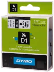 Dymo - 276" Long, Black Label Tape - 3/4" Wide, 23' Long - Exact Tooling
