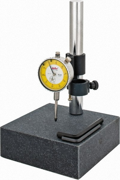 Value Collection - Granite, Rectangular Base, Comparator Gage Stand - 10" High, 6" Base Length x 6" Base Width x 2" Base Height - Exact Tooling