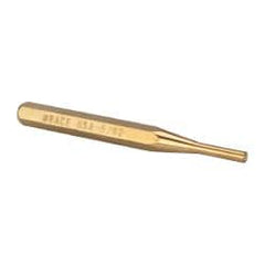 Made in USA - 5/32" Pin Punch - 3-1/2" OAL, Brass - Exact Tooling