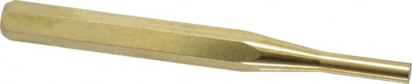 Made in USA - 3/16" Pin Punch - 3-1/2" OAL, Brass - Exact Tooling