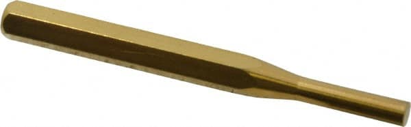 Made in USA - 7/32" Pin Punch - 3-1/2" OAL, Brass - Exact Tooling
