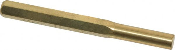 Made in USA - 5/16" Pin Punch - 3-1/2" OAL, Brass - Exact Tooling