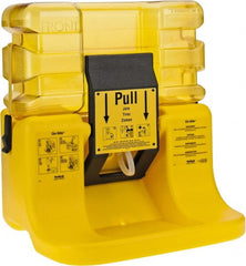 Bradley - 7 Gallon, 0.4 GPM Flow Rate at 30 PSI, Gravity Fed Polycarbonate, Portable Eye Wash Station - 15 Min Duration, 22 Inch Wide x 18-1/2 Inch Deep x 24-3/8 Inch High - Exact Tooling