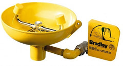 Bradley - Wall Mount, Plastic Bowl, Eyewash Station - 1/2" Inlet, 30 to 90 psi Flow, 0.4 GPM Flow Rate - Exact Tooling