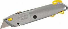 Stanley - Retractable Utility Knife - Aluminum Handle, 3 Blades Included - Exact Tooling