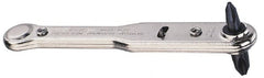 General - #1, #2 Phillips Point, Ratcheting Offset Phillips Screwdriver - 3-7/8" OAL - Exact Tooling