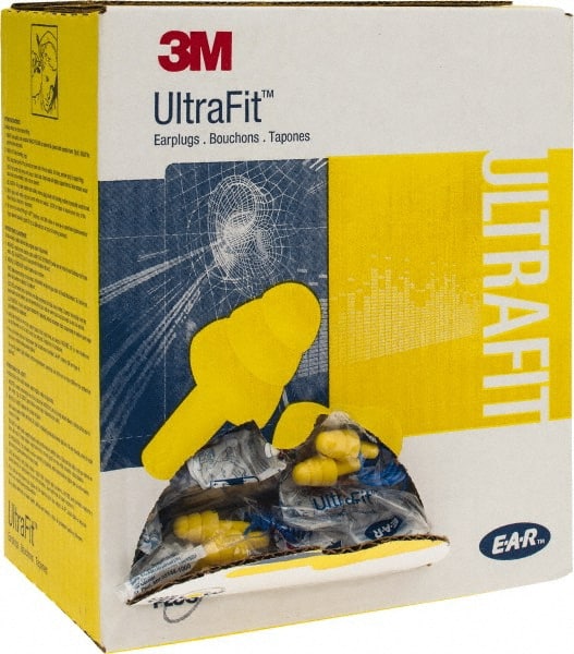 3M - Reusable, Corded, 25 dB, Flange Earplugs - Yellow, 100 Pairs - Exact Tooling