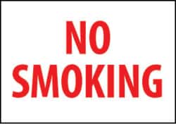 NMC - "No Smoking", 10" Long x 14" Wide, Rigid Plastic Safety Sign - Rectangle, 0.05" Thick, Use for Smoking Regulations - Exact Tooling