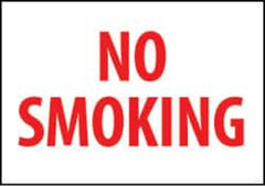 NMC - "No Smoking", 10" Long x 14" Wide, Rigid Plastic Safety Sign - Rectangle, 0.05" Thick, Use for Smoking Regulations - Exact Tooling
