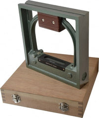 Value Collection - 8" Long, 0.0001" Graduation Sensitivity per 10", 2 Vials, Square Inspection Block Level - Cast Iron, 0.0001" Base Flatness, 1-9/16" Wide x 8" High - Exact Tooling