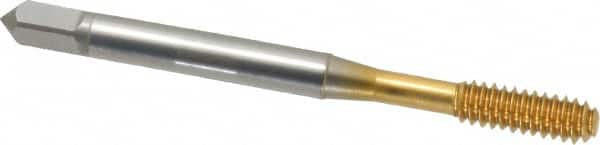 OSG - #10-24 UNC H3 Thread Limit Bottoming Thread Forming Tap - Cobalt, TiN Finish, 2-3/8" OAL, 7/8" Thread Length, Right Hand Thread, Series HY-PRO NRT - Exact Tooling