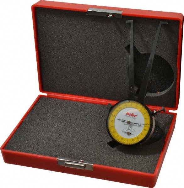 Value Collection - 3/4 to 1-3/4" Black Oxide & Chrome Plated Inside Dial Caliper Gage - 0.001" Graduation, 0.038mm Accuracy, 3-1/4" Leg Length, Ball Contact Points - Exact Tooling