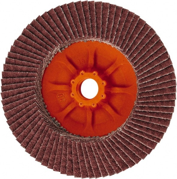 WALTER Surface Technologies - 40 Grit, 4-1/2" Disc Diam, 5/8-11 Center Hole, Zirconia Alumina Flap Disc - 13,300 Max RPM, Plastic Backing, Arbor Attaching System, Coated - Exact Tooling