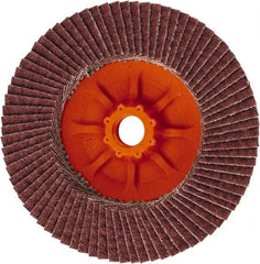 WALTER Surface Technologies - 40 Grit, 4-1/2" Disc Diam, 5/8-11 Center Hole, Zirconia Alumina Flap Disc - 13,300 Max RPM, Plastic Backing, Arbor Attaching System, Coated - Exact Tooling