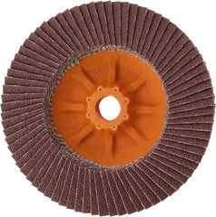WALTER Surface Technologies - 60 Grit, 4-1/2" Disc Diam, 5/8-11 Center Hole, Zirconia Alumina Flap Disc - 13,300 Max RPM, Plastic Backing, Arbor Attaching System, Coated - Exact Tooling