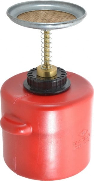 Eagle - 2 Quart Capacity, 11 Inch High x 6-1/2 Inch Diameter, Polyethylene Plunger Can - 5-1/4 Inch Dasher Diameter, Red, Approval Listing/Regulation FM - Exact Tooling