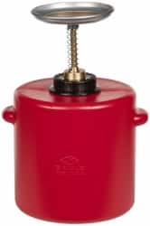 Eagle - 4 Quart Capacity, 13 Inch High x 7-3/4 Inch Diameter, Polyethylene Plunger Can - 5-1/4 Inch Dasher Diameter, Red, Approval Listing/Regulation FM - Exact Tooling